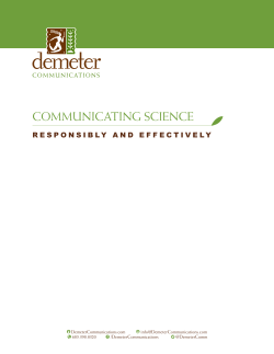 communicating science - Demeter Communications