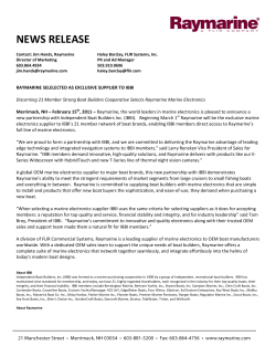 Raymarine Press Release IBBI