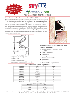 New E-Lon Foam-Tite Door Seals