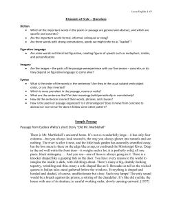 Passage from Eudora Welty`s short Story &ldquo;Old Mr. Marblehall&rdquo; There