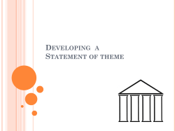 Developing a Thematic Statement