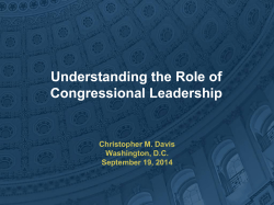 Understanding the Role of Congressional Leadership