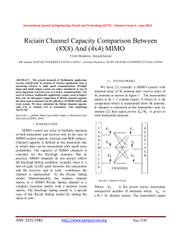 Riciain Channel Capacity Comparison Between (8X8) And