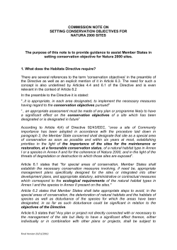 setting conservation objectives for - European Commission
