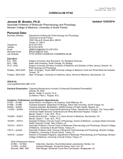 Jerome W. Breslin, Ph.D. Personal Data