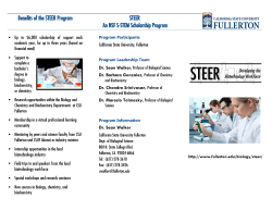 Benefits of the STEER Program STEER An NSF S-STEM
