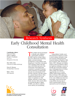 Early Childhood Mental Health Consultation - CSEFEL
