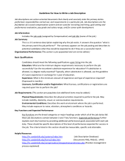 Guidelines for How to Write a Job Description