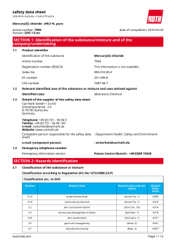 Safety Data Sheet: Mercury(II) chloride