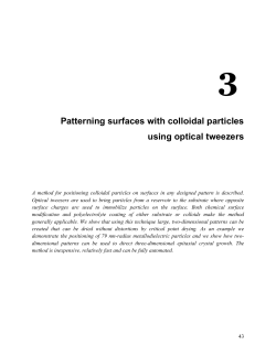 Patterning surfaces with colloidal particles using optical tweezers