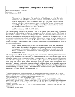 Immigration Consequences at Sentencing