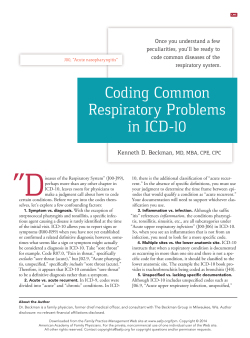 Coding Common Respiratory Problems in ICD-10