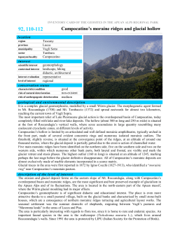 Campocatino`s moraine ridges and glacial hollow