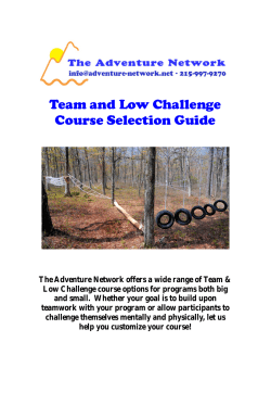 Team and Low Challenge Course Selection Guide