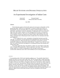 An Experimental Investigation of Indian Caste