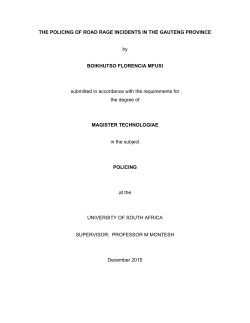 THE POLICING OF ROAD RAGE INCIDENTS IN THE GAUTENG