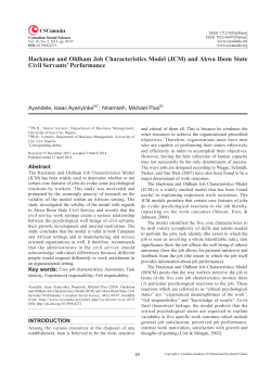 Hackman and Oldham Job Characteristics Model (JCM)