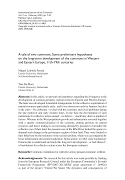 A tale of two commons. Some preliminary hypotheses on the long
