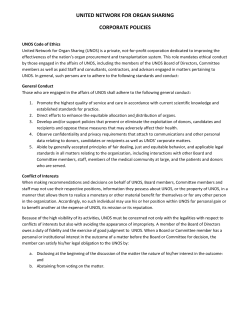 UNOS corporate policies