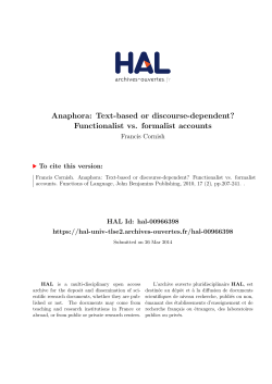 Anaphora: Text-based or discourse