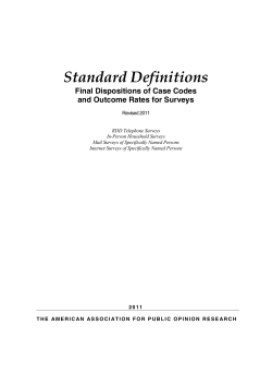 Standard Definitions