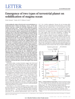 Emergence of two types of terrestrial planet on solidification of