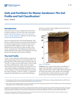 Soils and Fertilizers for Master Gardeners: The Soil Profile and Soil