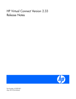 HP Virtual Connect Version 2.33 Release Notes