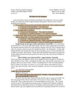 Series: The King and His Kingdom Texts: Matthew 19:16