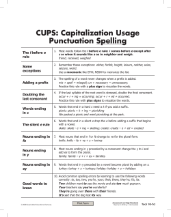 CUPS: Capitalization Usage Punctuation Spelling
