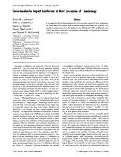 Snow-Avalanche Impact Landforms: A Brief Discussion f Terminology