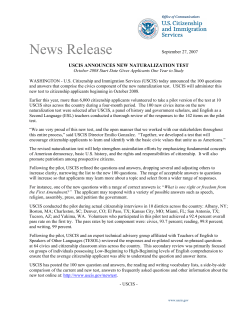 USCIS Announces New Naturalization Test