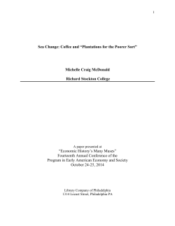 Sea Change: Coffee and &ldquo;Plantations for the Poorer Sort&rdquo;