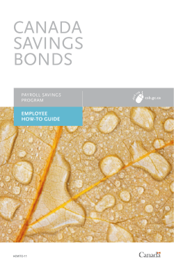 CANADA SAVINGS BONDS