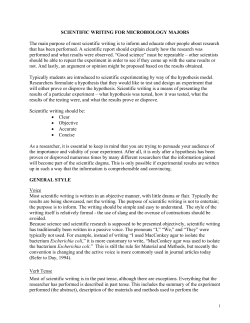Scientific Writing for Microbiology Majors.