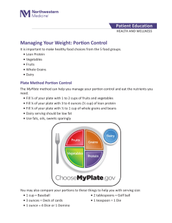 Managing Your Weight: Portion Control