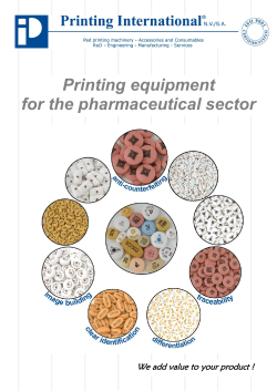 Printing equipment for the pharmaceutical sector