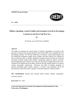 Military Spending, Armed Conflict and Economic Growth in