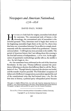 Newspapers and American Nationhood