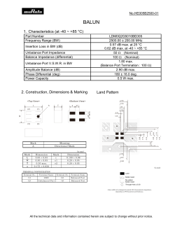 1. Characteristics (at -40 ~ +85 &deg;C) 3. Land Pattern 2. Construction