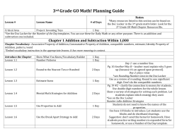 3rd Grade GO Math Planning Guide