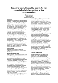 Designing for multimodality: search for new contexts in digitally