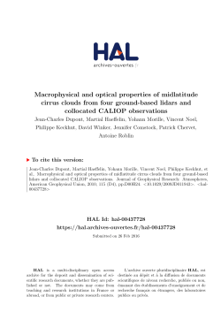Macrophysical and optical properties of midlatitude cirrus clouds