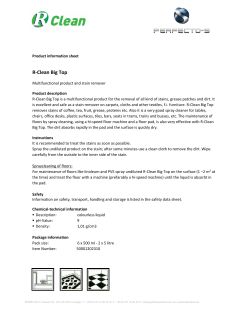 Product information sheet R-Clean Big Top - perfecto-s