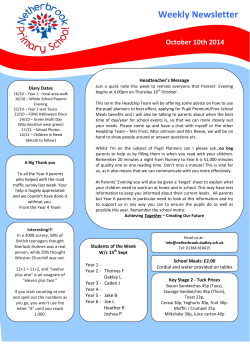 10 October 2014 - Netherbrook Primary School
