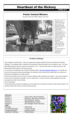 The Newsletter - Hickory Underground Water Conservation District