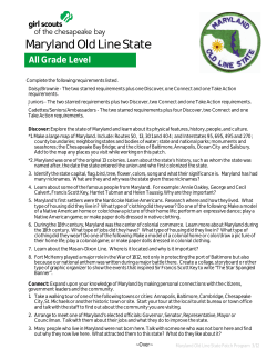 Maryland Old Line State - Girl Scouts of the Chesapeake Bay