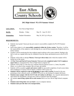 2012 High School / PLATO Summer School