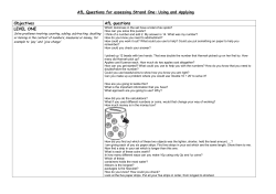 AfL Questions for assessing Strand One: Counting and