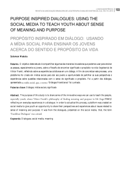 PURPOSE INSPIRED DIALOGUES: USING THE SOCIAL MEDIA TO